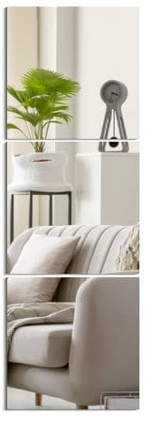 Warmiehomy 3 Pieces Self Adhesive Mirror Tiles 30x30cm Acrylic Stick on Removable Wall Mirror Stickers for Home Decoration