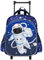 Amythe Kindergartenrucksack Mädchen Jungen Trolley Rucksack Kinder Lässiger Niedliches Kindergepäck mit Cartoon-Muster, Kinderrucksack mit Rollen 1 2 3 4 Jahre, 24x10x30cm -Blau