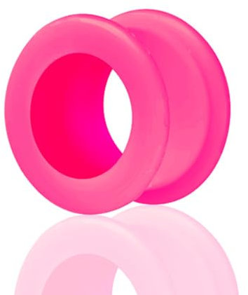Taffstyle Flesh Tunnel Ohr Ear Plug Ohrpiercing Farbiger Silikon Flexibel 10mm Pink