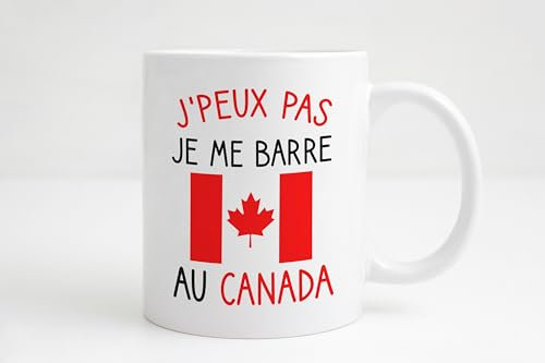 Groovy crea Cadeau voyage canada. Canada quebec français. Canada mug. Cadeau homme original départ canada noël anniversaire (blanc)