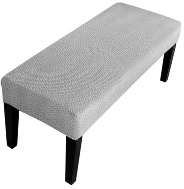 Lollanda Universal-Bezug für Esszimmer-Bank, Stretch Dining Bench Cover, Elastische Stretch Husse für Hotel, Bankett, Restaurant, Wohnzimmer, Schlafzimmer (Dunkelgrau-A)