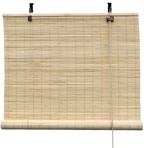 BambusChef® Bambusrollo Fedde 100 x 160 cm Natur - Sichtschutz Rollo für Fenster und Türen, Raffrollo Bambus inkl Montagematerial, Nachhaltiges Holzrollo aus Bambus