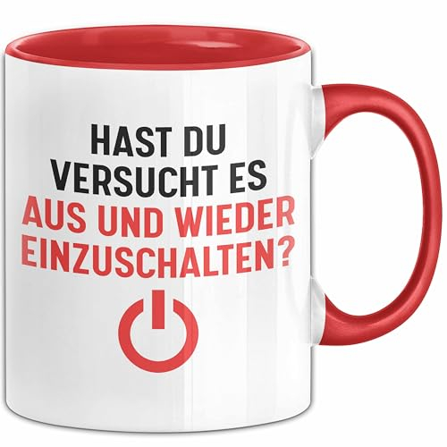 It-Techniker Tasse Geschenk Aus Einschalten Ttler Nerd Lustig (Rot)