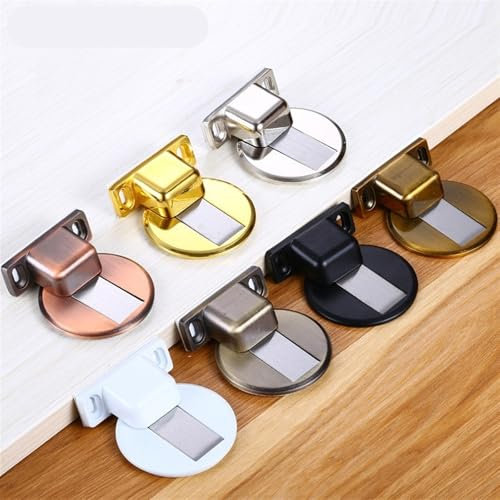 IZNIDUGK Butée de Porte magnétique en Alliage de Zinc, Supports de Porte cachés, Attrape-Sol, butée de Porte sans Clou, quincaillerie for Meubles, 1 pièce(Sliver)