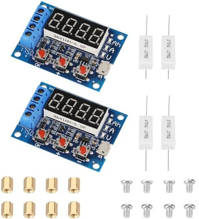 2 pezzi 18650 - Misuratore di capacità della batteria al litio al piombo al litio 1,5 V-12 V, tester di scarica con indicatore LED