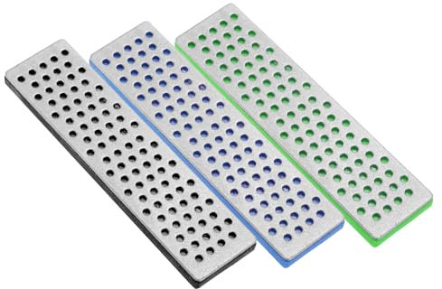 PATIKIL Ski Snowboard Diamantstein 100mm, 3er Pack 240/360/1000 Körnung Grob/Fein Ski Kanten Schleifstein Diamantfeilen Snowboard Schleifstein, Schwarz/Blau/Grün