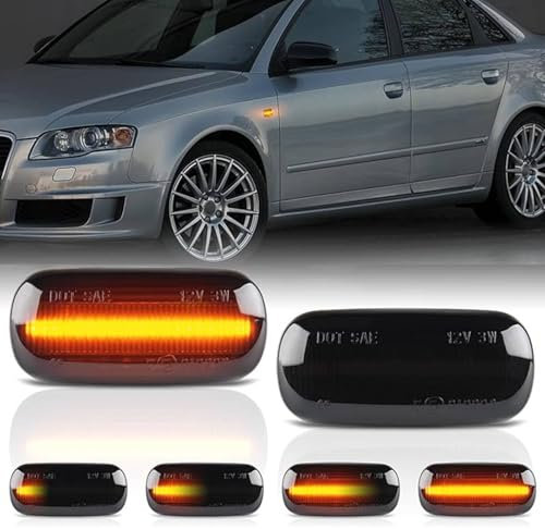 AUTOXBERT 2x LED Blinker Seitenblinker für Audi A3 S3 8P A4 S4 RS4 B6 B7 A4 B8 A6 S6 RS6 C5 C7 A8 D3 TT 8J Roadster, mit Canbus Fehlerfrei, Schwarz