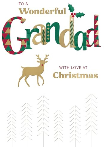 to A Wonderful Grandad Festive Joy Reindeer Christmas Greeting Card XFCS013
