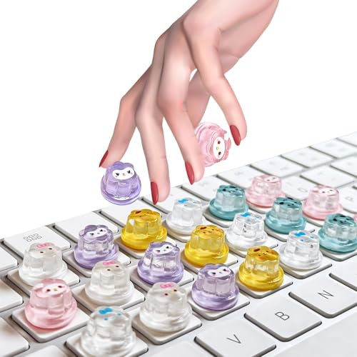 Hiupgo Raised Keyboard Stickers for Long Nails - Comfortable Typing Keyboard Covers for Typing and Gaming Using on Laptop PC Computer Notebook Desktop (Pudding Shape 20PCS)
