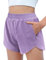 Arshiner Mädchen Shorts Lila Sporthose Sommer Activewear Kinder Freizeit Kurze Hose Athletisch Shorts Running Radlerhose mit Zip-Taschen 150/11-12 Jahre