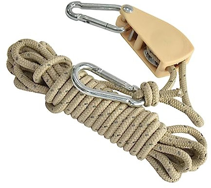 Camping Tent Rope Tensioner Metal Pulley Heavy Duty Adjustable Reflective Rope for Outdoor Use Wind Proof Tent Cord for Hiking and Backpacking