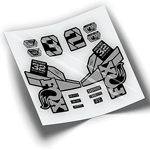 REF:VP405 Stickers Compatible with Fox 32 SC Factory bike forks, MTB, stickers, decals for mountain bikes (SILVER)