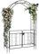 LEADZM Arche Métal Jardin, Arcade Mariage en Fer Revêtue de Poudre pour Plantes Grimpantes de Rose,Noir (Type d'étable avec Porte)