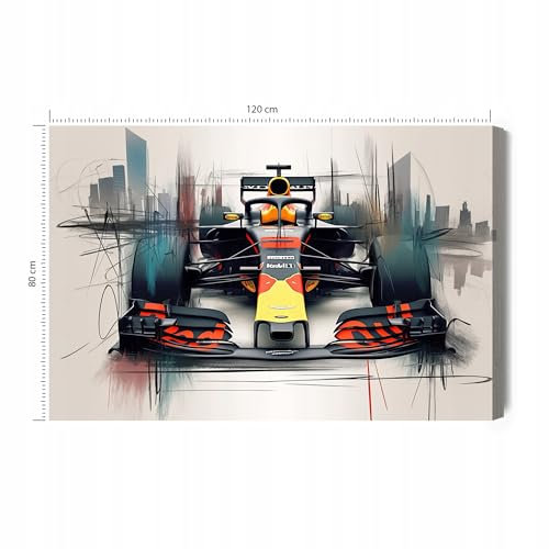 Printonia Wandbild m Leinwandgemalde Bild Leinwandbild Red Bull Racing Team F1 Formel 1 Bolid 120x80 cm