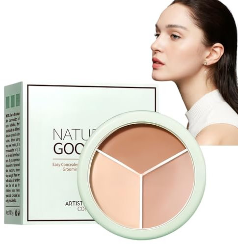 Full Coverage Cream Concealer Palette,3 Color Cream Contour Concealer for Dark Circle,Concea/ler Full Coverage Palette,Cre/am Contour Pa/lette,Under Eye Conce/aler Colour Corrector Conce/aler Pa/lette
