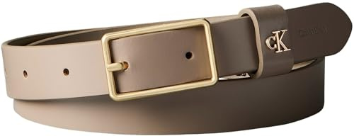 Calvin Klein Damen Gürtel LV04F7050G mit quadratischer Schnalle, 25 mm, Braun (Desert Taupe), 75, Braun (Desert Taupe), 75