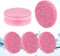 vaolmlop 25 Stück Komprimierte Gesichtsschwämme,Wiederverwendbarer Reinigungsschwamm, Abschminken Schwamm Pads,Peeling-Maske, Spa Massage, Make-Up-Entfernung(pink)