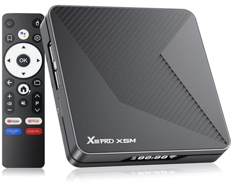 Android TV Box 14.0, Android Box 2025 4GB RAM 64GB Storage, Smart Box for TV with S905X5M 2.0GHz Quad-core CPU 4K Tv Box Support WiFi 6 2.4G/5.8G Dual-WiFi AI-SR 3D HDR10+ 1000M Ethernet BT5.0 USB 3.0