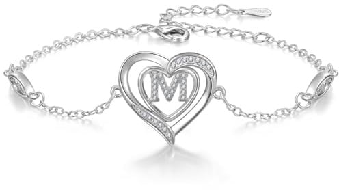 Cosie Lily Armband Damen Silber 925, Herz Armband Mit Buchstaben Schmuck