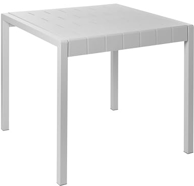 Beliani Garden Table Synthetic Material 4 Seater Weather Resistant Outdoor Patio Grey Bartica