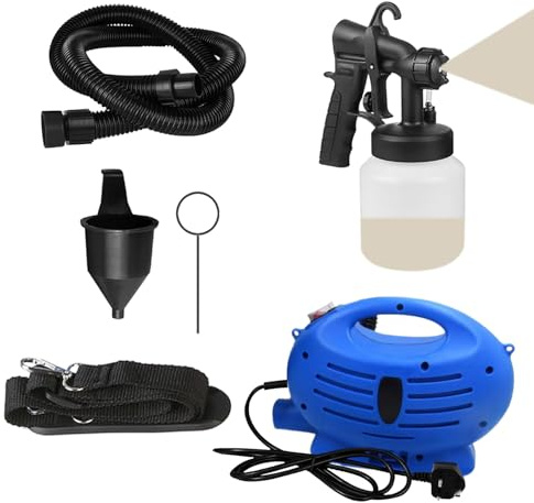 Acunny Pistolet électrique pour peinture, outil électrique avec tuyau d'air, pot de 800 ml pour rénovation de meubles, portes, clôtures, chaises intérieures et extérieures