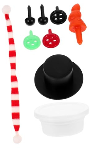 WEKADRIN Mini Weihnachtsdeko Clay Craft Set mit Schneemann Material DIY Schneefiguren Bastelset für Inklusive Zubehör Verbessert Feinmotorik und Hand- Koordination Sicher und Einfach zu