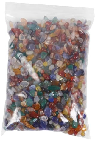 Gogogmee Natural Agate Gravel Polished Tumbled Stones for Fish Tank Aquarium Decoration Home Ornaments Crystal for Jewelry Making and Feng Shui