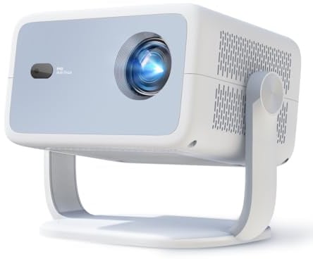 Smart Beamer Integrierte App Native 1080P 4K kompatibel, Autofokus Keystone Mini Projektor,WiFi 6 Bluetooth 5.2, 360° tragbarer Kino-Projektor für Android/TV-Stick/HDMI, LumeCube 018