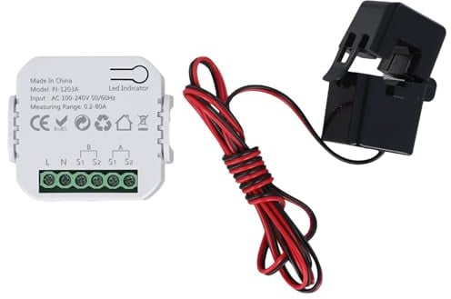 FACAIIO ZigBee Energy Monitor with 1 CT Current Sensor Clamp, 1/2 Channel, for Tuya Smart Life App Control, 80A Voltage Current Power Usage Tracking