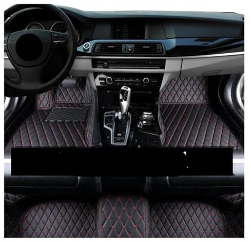 Für Volvo S60 MK1 2000~2009 Teppich Anti Schmutz Pad Auto Innenausstattung Luxus Ledermatte Set Autozubehör Fußmatten(LHD Black and red)