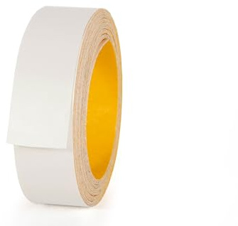 BRICOROLL - Canto Autoadhesivo - Fácil aplicación sin plancha - Material PVC- Color Blanco Liso - Ancho 19mm x Largo 5m - Acabado Profesional - Alta resistencia - Fabricado en España
