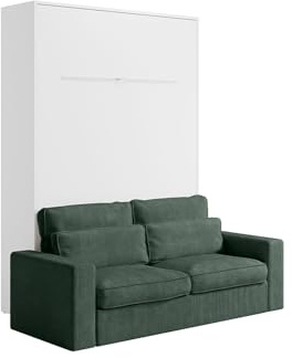 Vente-unique - Schrankbett 2 Rapili - Holzspan - weiß
