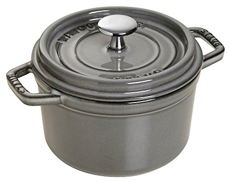 Staub Cocotte ronde avec couvercle 0.75 quart gris graphite