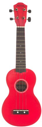 Ukulele Noir by Baton Rouge,Rot-mit Tasche