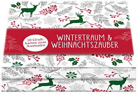 Wintertraum & Weihnachtszauber: 10 Grußkarten zum Ausmalen (Malprodukte für Erwachsene)
