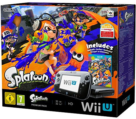 Console Nintendo Wii U 32 Go noire + Splatoon - édition limitée
