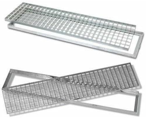 Griglia Antitacco in acciaio zincato a caldo per pozzetti e scoli acqua - 19 dimensioni disponibili (100x30)