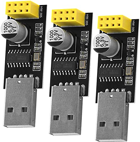 AZDelivery 3 x USB-zu-ESP8266 01 Serial Wireless WiFi Module für ESP-01 inklusive E-Book!
