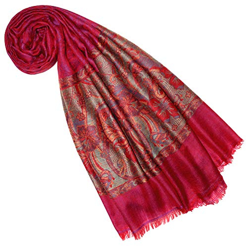 Lorenzo Cana Pashmina Damenschal Schaltuch 100% Kaschmir Kaschmirschal Kaschmirtuch Frauenschal Gewebt Mehrfarbig Rot Töne 7836577