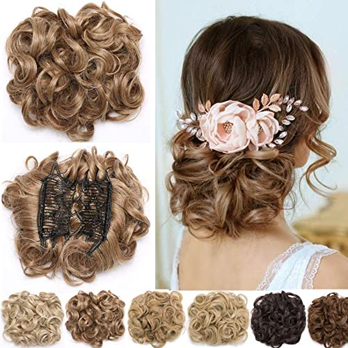 Rich Choices Combs Haarverlängerung Dutt Haarteil Zopf Pferdeschwanz Haarknoten Hepburn-Dutt Haargummi Hochsteckfrisuren Hair Extension Hellbraune Mischung Graublond