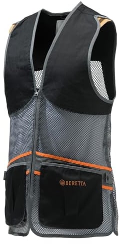 Beretta Schießweste FULL MESH VEST Tontauben TRAP SKEET leichte Weste schwarz-grau, Größen:5XL