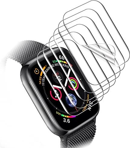 LK - Protector de pantalla compatible con Apple Watch Series 8/7 45 mm y Apple Wtach Series SE 2/6/SE/5/4 44 mm de poliuretano termoplástico sin burbujas de aire y ultraHD