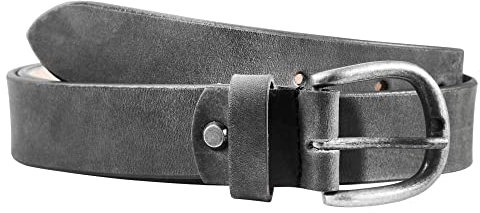 Leonardo Verrelli Damen-Gürtel Leder, verschiedene Farben, Business, kürzbar, Bundweite 75-125 cm 3100056-3100063 (Dunkelgrau3, Bundweite: 105 cm - Gesamtlänge: 120 cm)