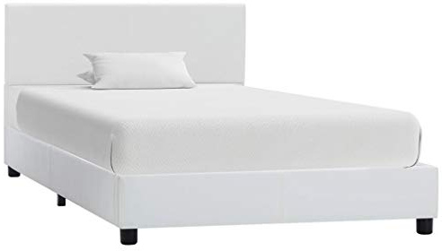 Tidyard Tour de lit en Similicuir Noir 180 x 200 cm 100x200 cm Blanc