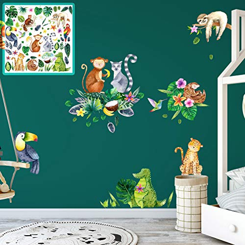 XXL Wandtattoo Dschungel jungle tropisch Set verschiedene Motive| Kinderzimmer Aufkleber bunt Wanddeko