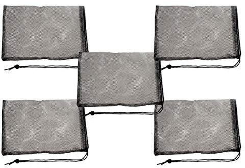 Hemobllo 10pcs Black Fish Tank Mesh Filter Bags Reusable Polyester Aquarium Filtration Pouches for Easy Waste Removal in Freshwater and Tanks Drawstring Design