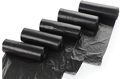 LKJHG 200 pièces, Rouleau de Sacs à ordures compostables, Sacs à ordures ménagères 15L, Noir