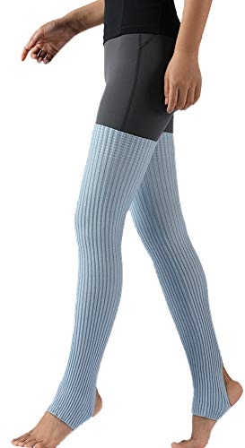 Nanxson Damen Beinwärmer Winter Gerippt Gestrickt Beinstulpen Strumpf für 80er Jahre Party Dance Sport Yoga TTW0072 (licht blau)