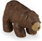 Relaxdays Bear Door Stop, Fabric, Faux Leather, for Floors, Indoors, Fabric Doorstopper, HxWxD 17 x 16 x 32 cm, Brown