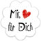 Logbuch-Verlag 200 Etiketten Mit Liebe für Dich Blume Herz Aufkleber Sticker für Gastgeschenke 5 cm schwarz-weiß-rot Feste Verpackung